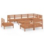 Juego muebles de jardín 9 pzas madera maciza pino marrón miel de vidaXL, Conjuntos de jardín - Ref: Foro24-3082902, Precio: 4...