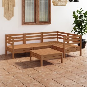 Garden furniture set 5 pieces solid honey brown pine wood by vidaXL, Garden sets - Ref: Foro24-3082695, Price: 269,01 €, Disc...