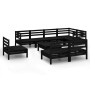 Garden furniture set 9 pieces solid black pine wood by vidaXL, Garden sets - Ref: Foro24-3082903, Price: 468,02 €, Discount: %