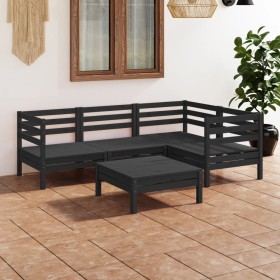 Gartenmöbel-Set 5-teilig aus massivem schwarzem Kiefernholz von vidaXL, Gartensets - Ref: Foro24-3082696, Preis: 261,71 €, Ra...