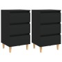 Nightstands 2 pcs solid wood legs black 40x35x69 cm by vidaXL, Nightstands - Ref: Foro24-805890, Price: 104,74 €, Discount: %