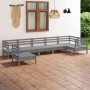 Juego de muebles de jardín 7 piezas madera maciza de pino gris de vidaXL, Conjuntos de jardín - Ref: Foro24-3082739, Precio: ...