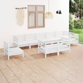 Garden furniture set 9 pieces solid white pine wood by vidaXL, Garden sets - Ref: Foro24-3082945, Price: 417,99 €, Discount: %