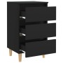 Mesitas de noche 2 uds patas madera maciza negro 40x35x69 cm de vidaXL, Mesitas de noche - Ref: Foro24-805890, Precio: 104,74...