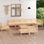 10-piece solid pine wood garden furniture set by vidaXL, Garden sets - Ref: Foro24-3082909, Price: 448,51 €, Discount: %