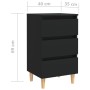 Mesitas de noche 2 uds patas madera maciza negro 40x35x69 cm de vidaXL, Mesitas de noche - Ref: Foro24-805890, Precio: 104,74...