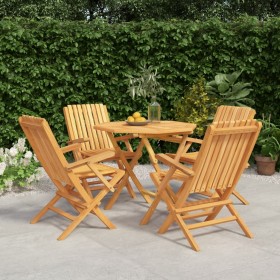 5-teiliges Garten-Essset aus massivem Teakholz von vidaXL, Gartensets - Ref: Foro24-3155028, Preis: 386,03 €, Rabatt: %