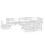 Garden furniture set 10 pieces solid white pine wood by vidaXL, Garden sets - Ref: Foro24-3082910, Price: 504,03 €, Discount: %