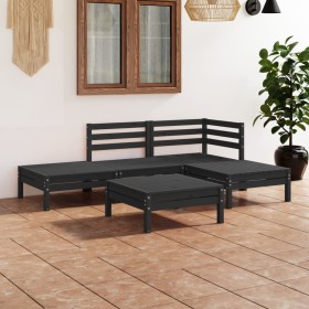 Juego de muebles de jardín 5 pzas madera de pino maciza negro de vidaXL, Conjuntos de jardín - Ref: Foro24-3082626, Precio: 2...