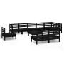 Garden furniture set 10 pieces solid black pine wood by vidaXL, Garden sets - Ref: Foro24-3082913, Price: 500,32 €, Discount: %