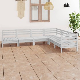 Gartenmöbel-Set 6-teilig aus massivem weißem Kiefernholz von vidaXL, Gartensets - Ref: Foro24-3083005, Preis: 289,24 €, Rabat...