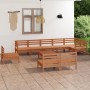 Garden furniture set 10 pieces solid honey brown pine wood by vidaXL, Garden sets - Ref: Foro24-3082912, Price: 500,87 €, Dis...