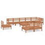 Garden furniture set 10 pieces solid honey brown pine wood by vidaXL, Garden sets - Ref: Foro24-3082912, Price: 500,87 €, Dis...