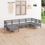 Juego de muebles de jardín 6 piezas madera maciza de pino gris de vidaXL, Conjuntos de jardín - Ref: Foro24-3082956, Precio: ...