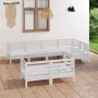 Gartenmöbel-Set 7-teilig aus massivem weißem Kiefernholz von vidaXL, Gartensets - Ref: Foro24-3082915, Preis: 315,64 €, Rabat...