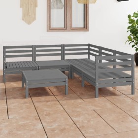 6-piece solid pine wood garden furniture set in gray. by vidaXL, Garden sets - Ref: Foro24-3083001, Price: 299,92 €, Discount: %