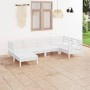 Juego de muebles de jardín 6 piezas madera maciza pino blanco de vidaXL, Conjuntos de jardín - Ref: Foro24-3082955, Precio: 2...