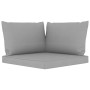 Set de muebles de jardín 6 pzs madera impregnada cojines grises de vidaXL, Conjuntos de jardín - Ref: Foro24-3067417, Precio:...