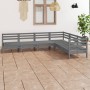 Garden furniture set 6 pieces solid gray pine wood by vidaXL, Garden sets - Ref: Foro24-3083006, Price: 308,59 €, Discount: %