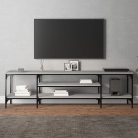 Mueble TV hierro y madera contrachapada gris Sonoma 161x35x45cm de vidaXL, Muebles TV - Ref: Foro24-831811, Precio: 68,99 €, ...