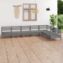 Garden furniture set 7 pieces solid gray pine wood by vidaXL, Garden sets - Ref: Foro24-3083016, Price: 372,04 €, Discount: %