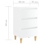 Nightstand with glossy white solid wood legs 40x35x69 cm by vidaXL, Nightstands - Ref: Foro24-805899, Price: 73,87 €, Discoun...