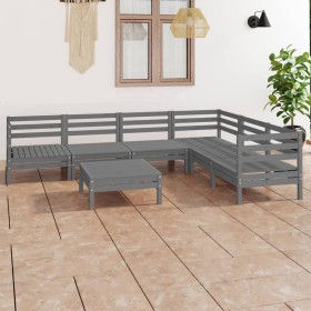 Gartenmöbel-Set 7-teilig aus massivem grauem Kiefernholz von vidaXL, Gartensets - Ref: Foro24-3083011, Preis: 339,76 €, Rabat...