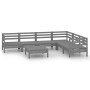 Garden furniture set 7 pieces solid gray pine wood by vidaXL, Garden sets - Ref: Foro24-3083011, Price: 339,59 €, Discount: %