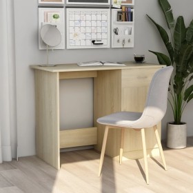 Escritorio madera contrachapada color roble Sonoma 100x50x76 cm de vidaXL, Escritorios - Ref: Foro24-801083, Precio: 79,99 €,...