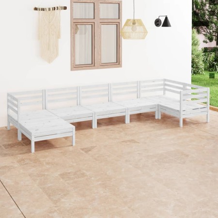 Garden furniture set 7 pieces solid white pine wood by vidaXL, Garden sets - Ref: Foro24-3082965, Price: 367,14 €, Discount: %