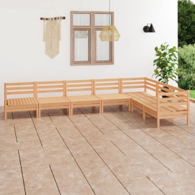 Gartenmöbel-Set 7-teilig aus massivem Kiefernholz von vidaXL, Gartensets - Ref: Foro24-3083014, Preis: 332,22 €, Rabatt: %