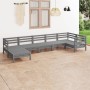 Juego de muebles de jardín 7 piezas madera maciza de pino gris de vidaXL, Conjuntos de jardín - Ref: Foro24-3082966, Precio: ...