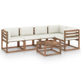 6 Stück Paletten-Gartenmöbel mit imprägnierten Holzkissen von vidaXL, Gartensets - Ref: Foro24-3067454, Preis: 382,99 €, Raba...