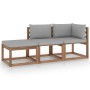 3-piece pallet garden set with impregnated pine wood cushions by vidaXL, Garden sets - Ref: Foro24-3067309, Price: 197,07 €, ...