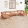 Juego muebles de jardín 7 pzas madera maciza pino marrón miel de vidaXL, Conjuntos de jardín - Ref: Foro24-3082967, Precio: 3...