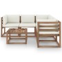 Garden furniture set 6 pieces impregnated wood with cream cushions by vidaXL, Garden sets - Ref: Foro24-3067418, Price: 426,7...