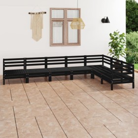 Juego de muebles de jardín 7 pzas madera maciza de pino negro de vidaXL, Conjuntos de jardín - Ref: Foro24-3083018, Precio: 3...