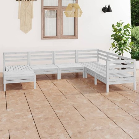 7-piece solid white pine wood garden furniture set by vidaXL, Garden sets - Ref: Foro24-3082975, Price: 319,99 €, Discount: %