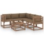 Set de muebles de jardín 6 pzs madera impregnada cojines taupe de vidaXL, Conjuntos de jardín - Ref: Foro24-3067424, Precio: ...