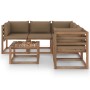 Set de muebles de jardín 6 pzs madera impregnada cojines taupe de vidaXL, Conjuntos de jardín - Ref: Foro24-3067424, Precio: ...