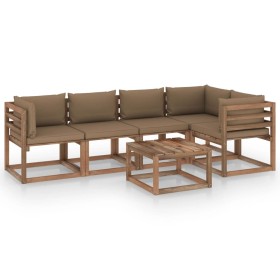 6-piece pallet garden furniture with impregnated wood cushions by vidaXL, Garden sets - Ref: Foro24-3067460, Price: 360,99 €,...