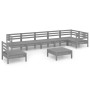 Garden furniture set 8 pieces solid pine wood gray by vidaXL, Garden sets - Ref: Foro24-3082744, Price: 411,48 €, Discount: %