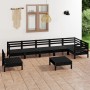 Garden furniture set 8 pieces solid black pine wood by vidaXL, Garden sets - Ref: Foro24-3082746, Price: 409,68 €, Discount: %