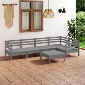 Gartenmöbel-Set 6-teilig aus massivem grauem Kiefernholz von vidaXL, Gartensets - Ref: Foro24-3082704, Preis: 320,99 €, Rabat...