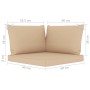 Garden furniture set 6 pieces impregnated wood with beige cushions by vidaXL, Garden sets - Ref: Foro24-3067419, Price: 368,3...