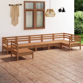 Gartenmöbel-Set 7-teilig aus massivem Kiefernholz honigbraun von vidaXL, Gartensets - Ref: Foro24-3082740, Preis: 372,99 €, R...