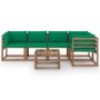 6-piece pallet garden furniture with impregnated wood cushions by vidaXL, Garden sets - Ref: Foro24-3067457, Price: 322,90 €,...