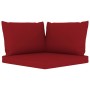 Set de muebles de jardín 6 pzs madera impregnada cojines rojos de vidaXL, Conjuntos de jardín - Ref: Foro24-3067425, Precio: ...