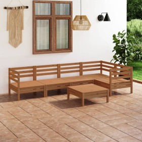 Gartenmöbel-Set 6-teilig aus massivem honigbraunem Kiefernholz von vidaXL, Gartensets - Ref: Foro24-3082705, Preis: 328,12 €,...