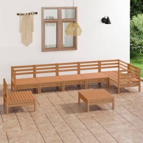 Juego muebles de jardín 8 pzas madera pino maciza marrón miel de vidaXL, Conjuntos de jardín - Ref: Foro24-3082745, Precio: 4...